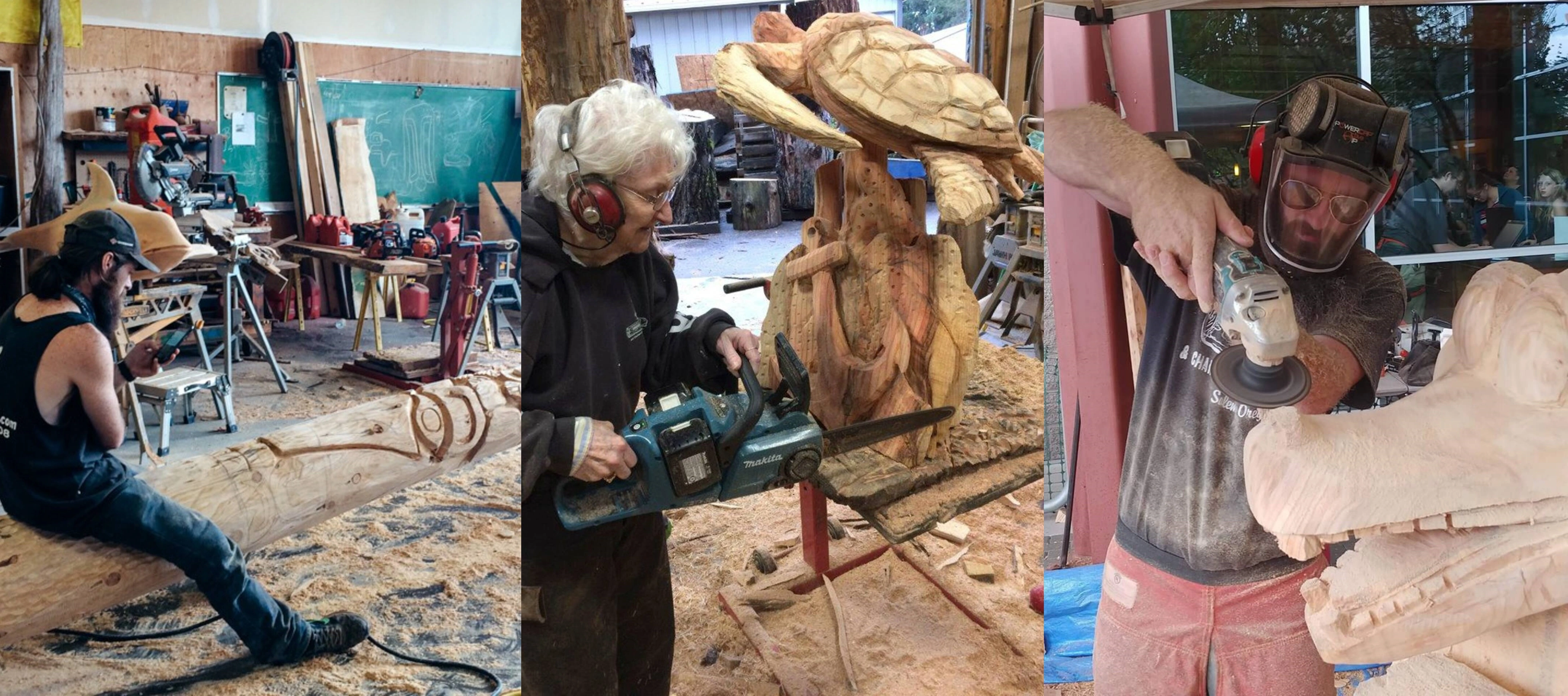 Airbnb wyjatkowe atrakcje - warsztaty rzeźbienia piłą mechaniczną, Oregon, USA