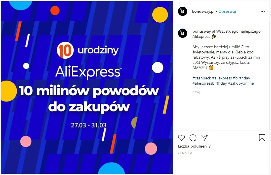Bonusway promocja aliexpress