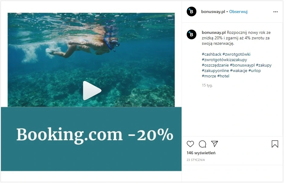 Bonusway zniżka booking.com