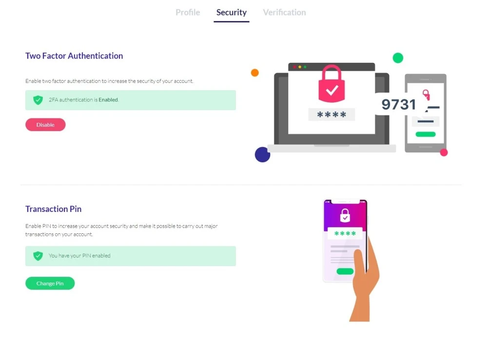 CoinSmart bezpieczeństwo środków i weryfikacja dwuetapowa.