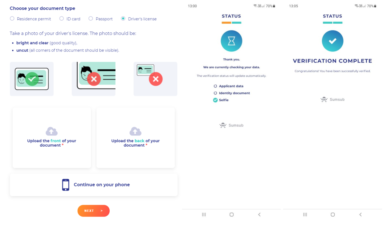 CoinSmart potwierdzenie dowodu osobistego.