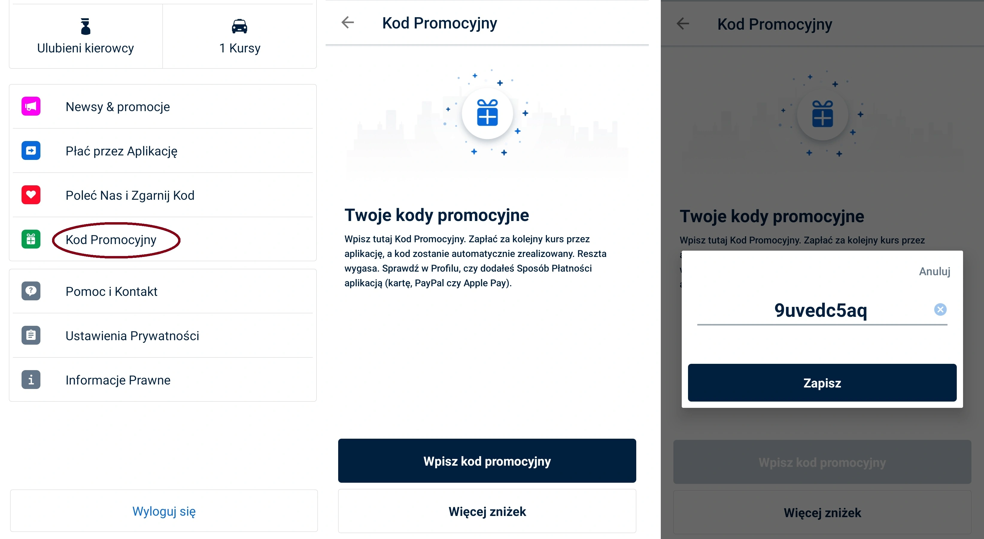 Free Now zniżka kod 10 pln
