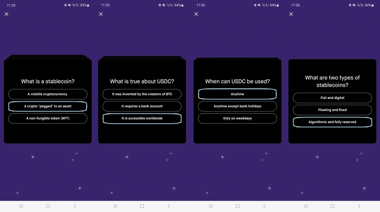 Robinhood Quiz USDC