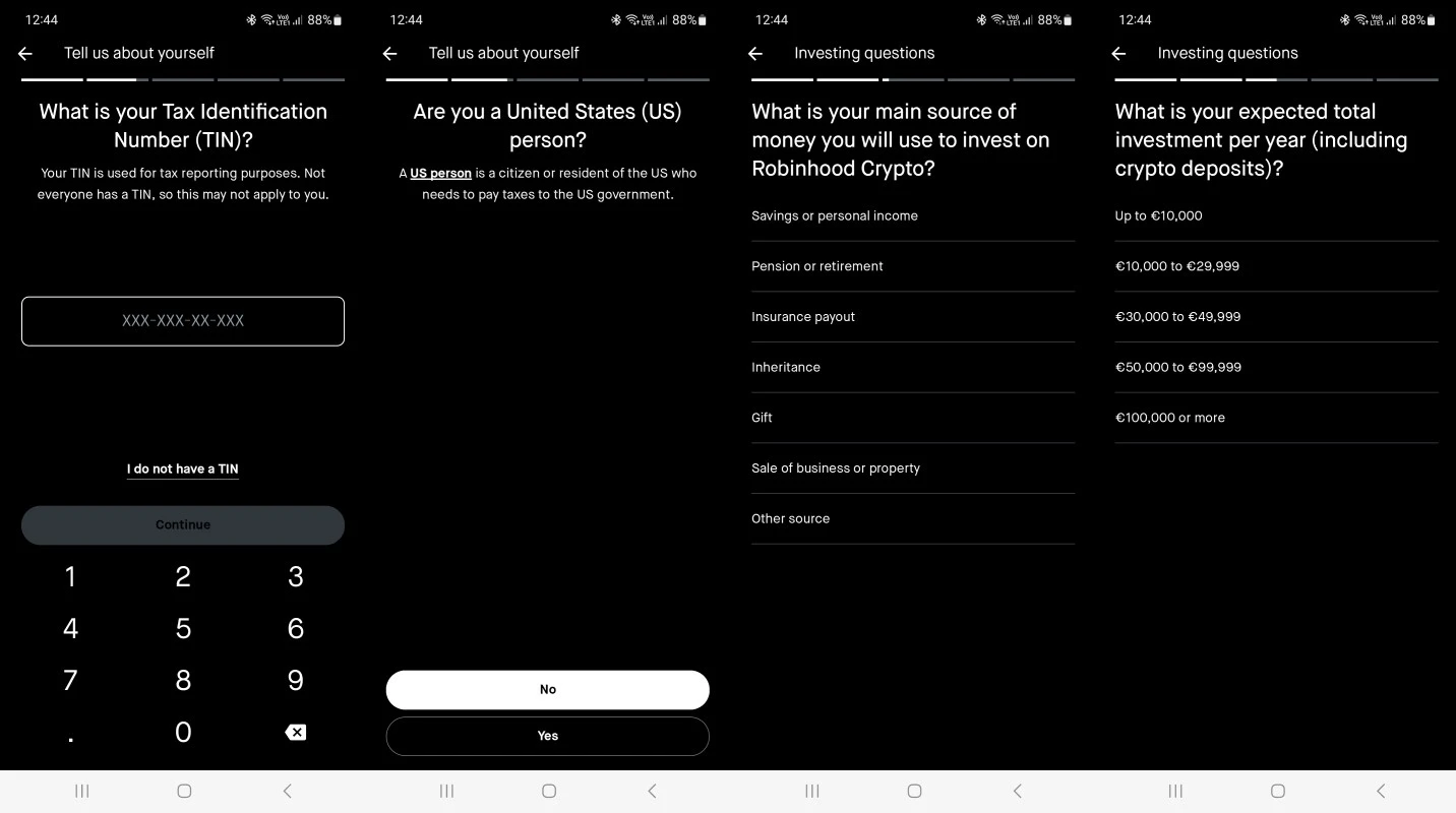 Robinhood registration