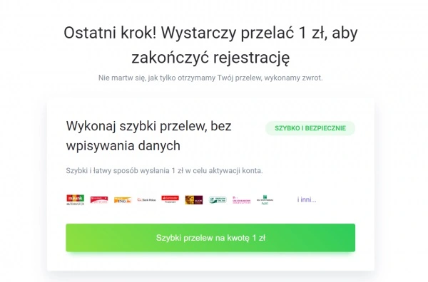 Twisto przelew 1 zł