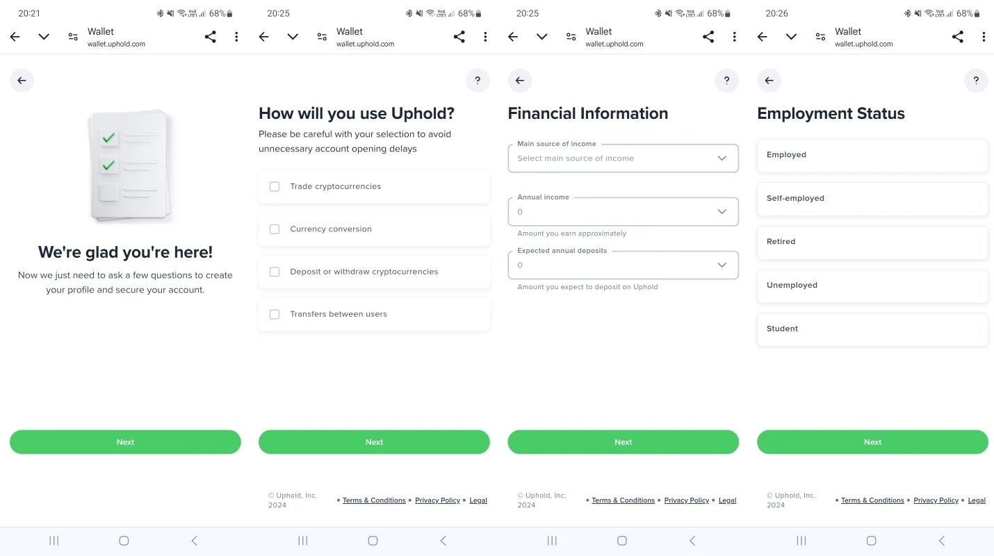 Uphold rejestracja do platformy